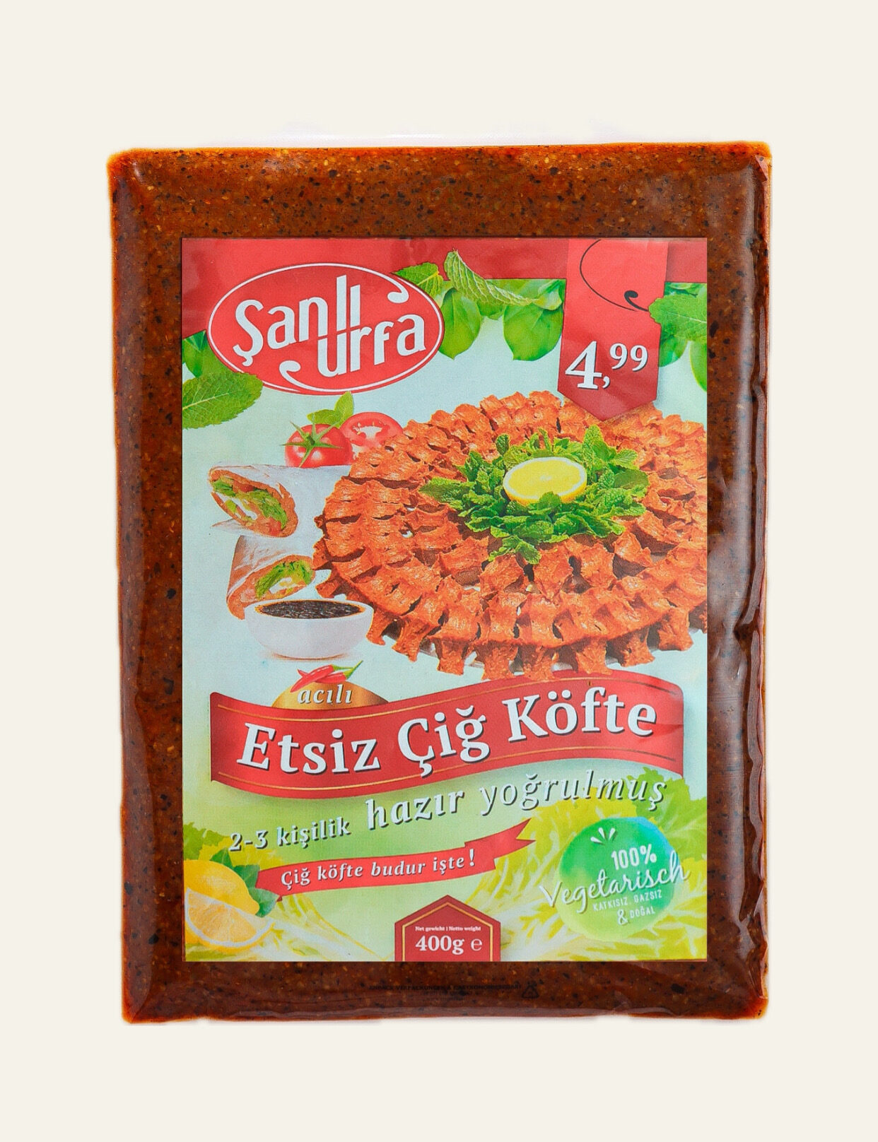 Acılı çiğköfte vegan snack